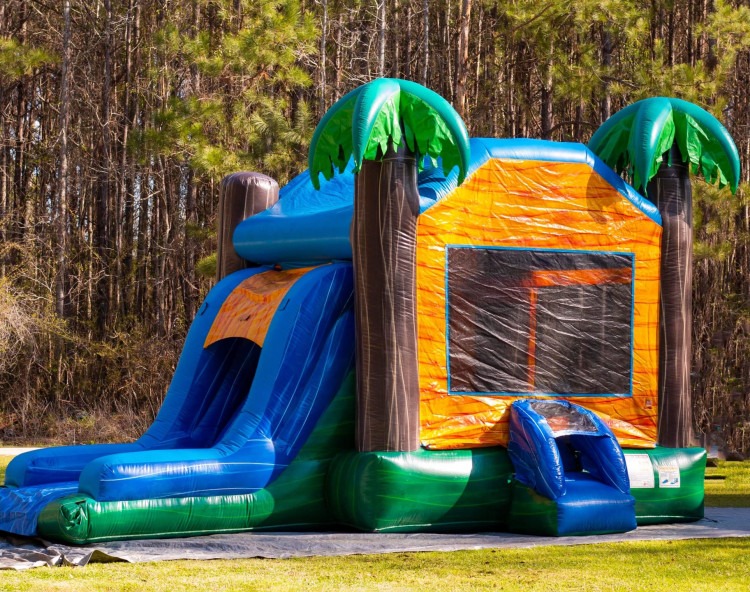 15x15 Tropical Bounce House W/Slide Combo